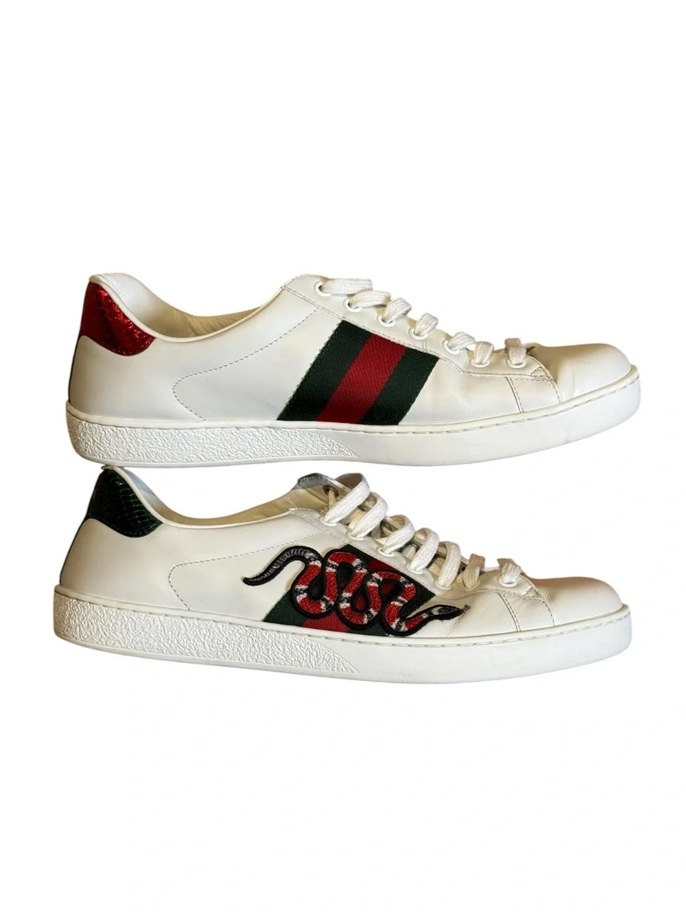 Used Gucci Ace Embroidered leather sneaker